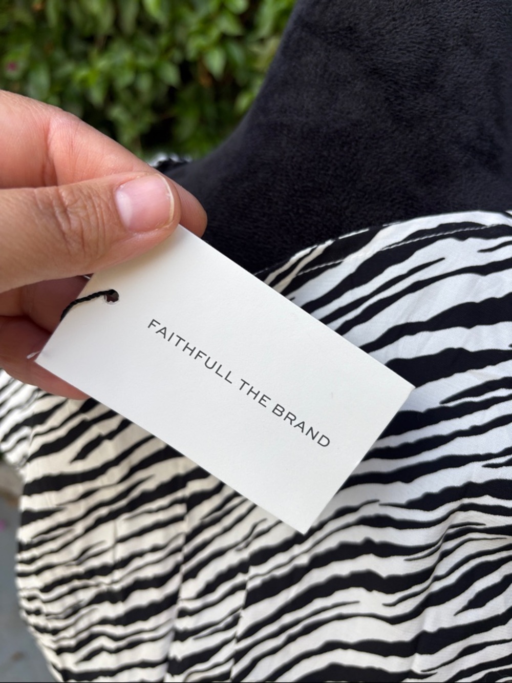 Faithfull The Brand Zebra Print Black & White Midi Dress Size 4 - Picture 10 of 12